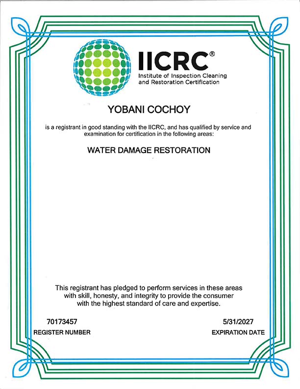 Yobani Cochoy Asbestos Handler License